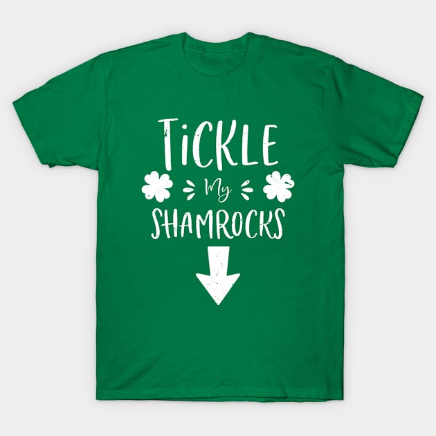 Naughty St Patricks Day Tickle My Shamrocks Dirty Humor Mens T-Shirt by dounjdesigner